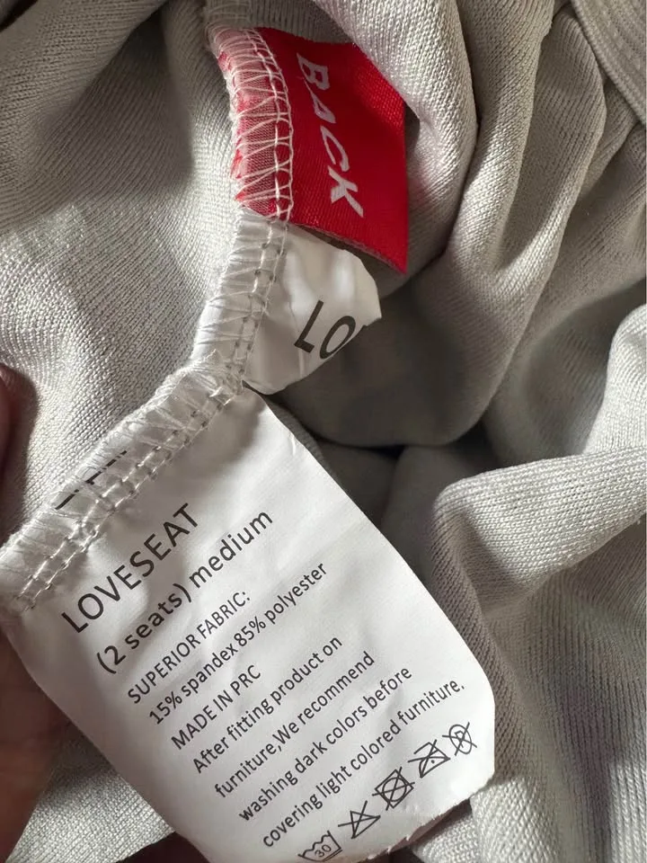 Pieces Loveseat Sofa Slipcover, Ivory image indicator(6)