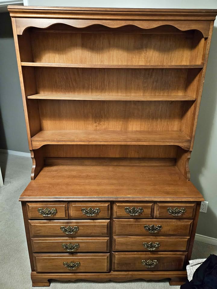 Wooden Dresser with Shelves