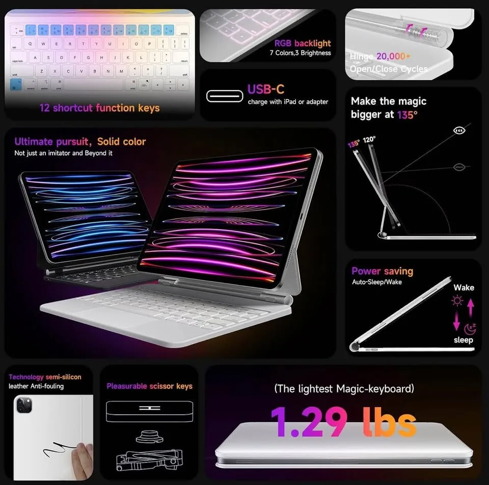 iPad Air 11 Tablet Bluetooth Keyboard image indicator(8)