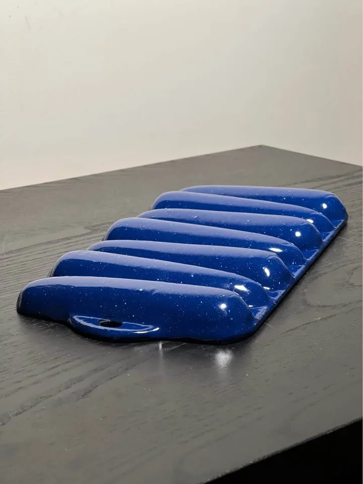 Vintage Lodge blue enameled cast iron corn stick pan image indicator(5)