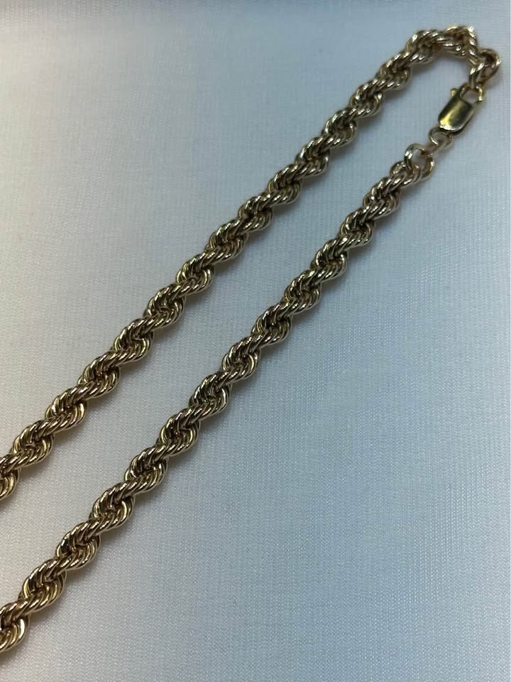 10k Gold Rope Chain with Lobster Claw Clasp - photo 2