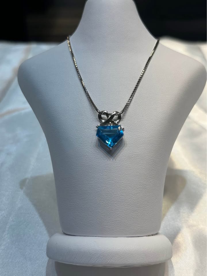 Birthstone 14k gold Blue Topaz Pendant - photo 4
