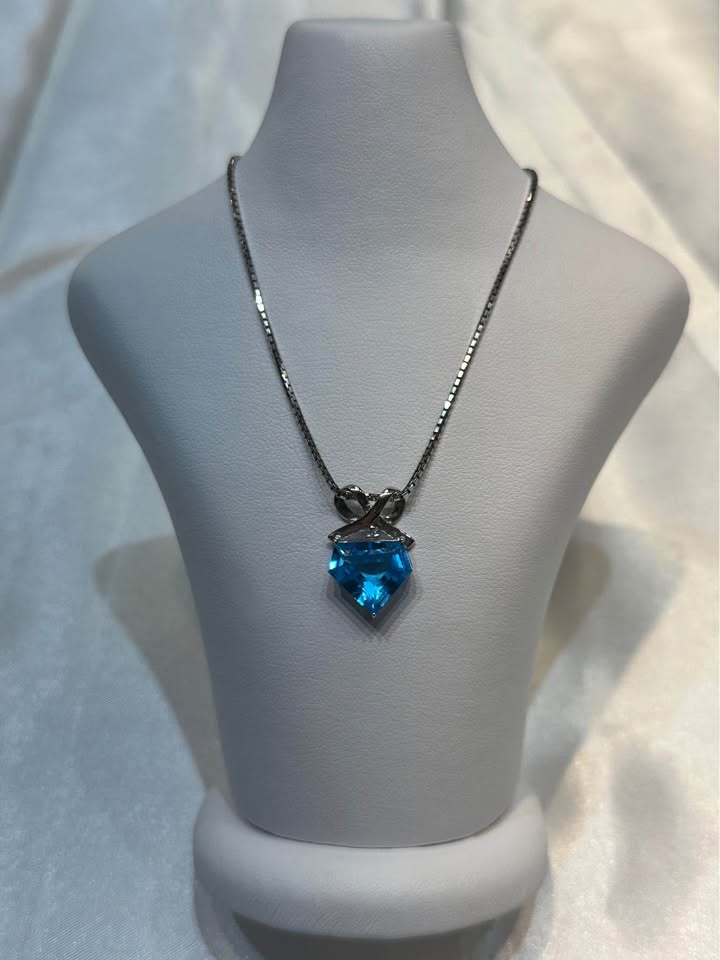 Birthstone 14k gold Blue Topaz Pendant - photo 5