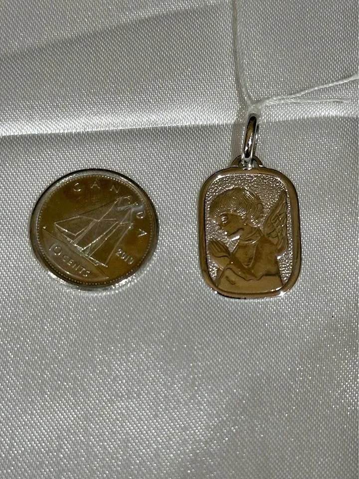 18k solid white gold Angel Pendant thumbnail