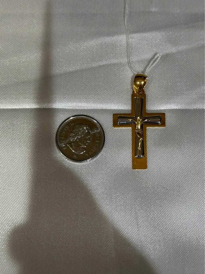 18k solid gold Cross Pendant - photo 2