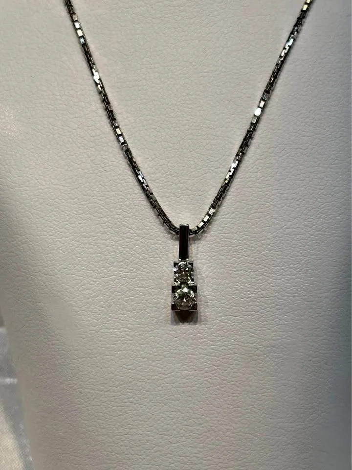 18k Double Diamond Pendant - G colour Diamonds thumbnail