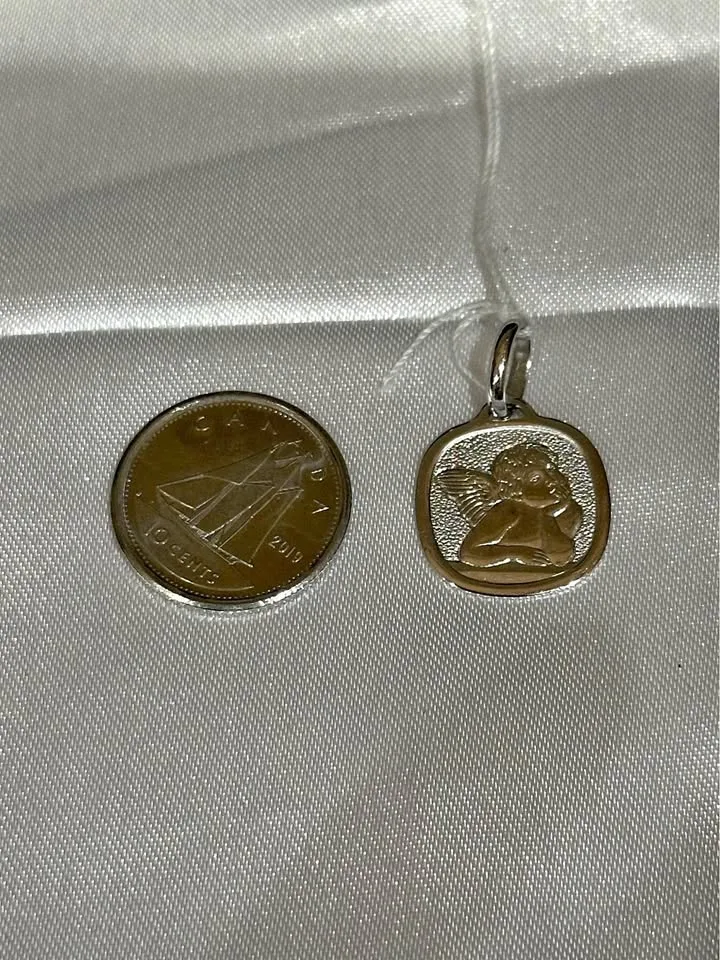 18k solid white gold Angel Pendant thumbnail