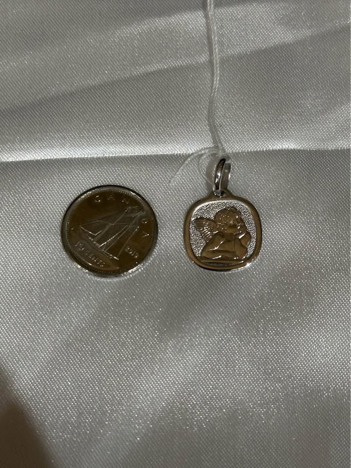 18k solid white gold Angel Pendant - photo 2