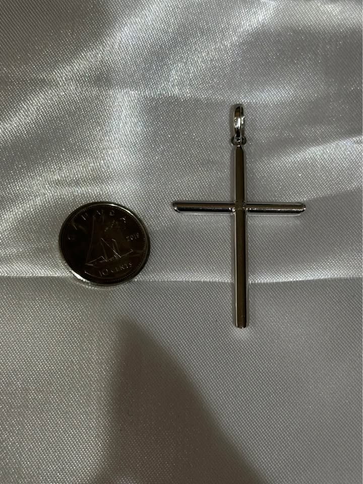 18k solid white gold Cross Pendant - photo 2