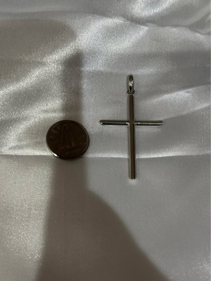 18k solid white gold Cross Pendant - photo 3