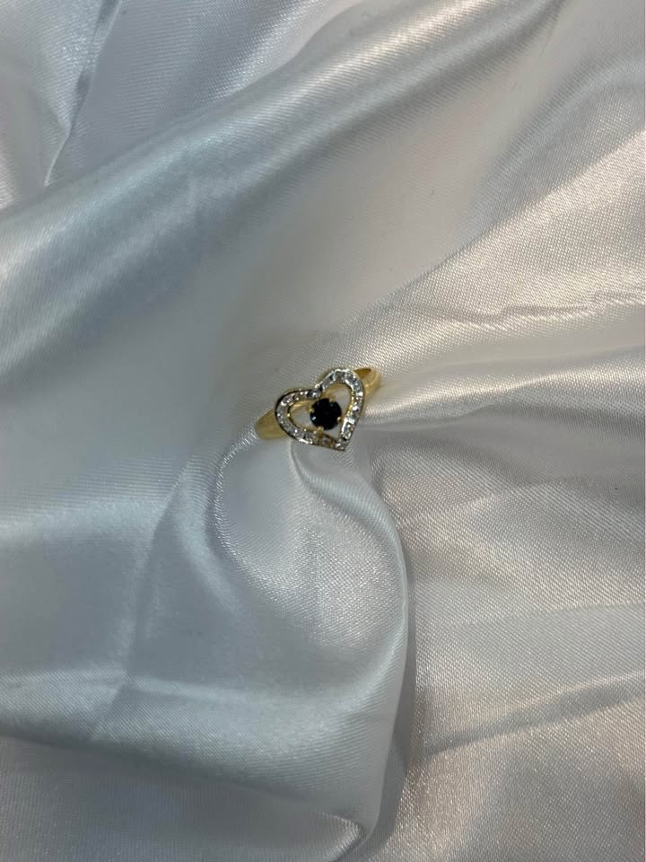 14k Sapphire and Diamond Heart Birthstone Ring - Size 6 1/2 - photo 4