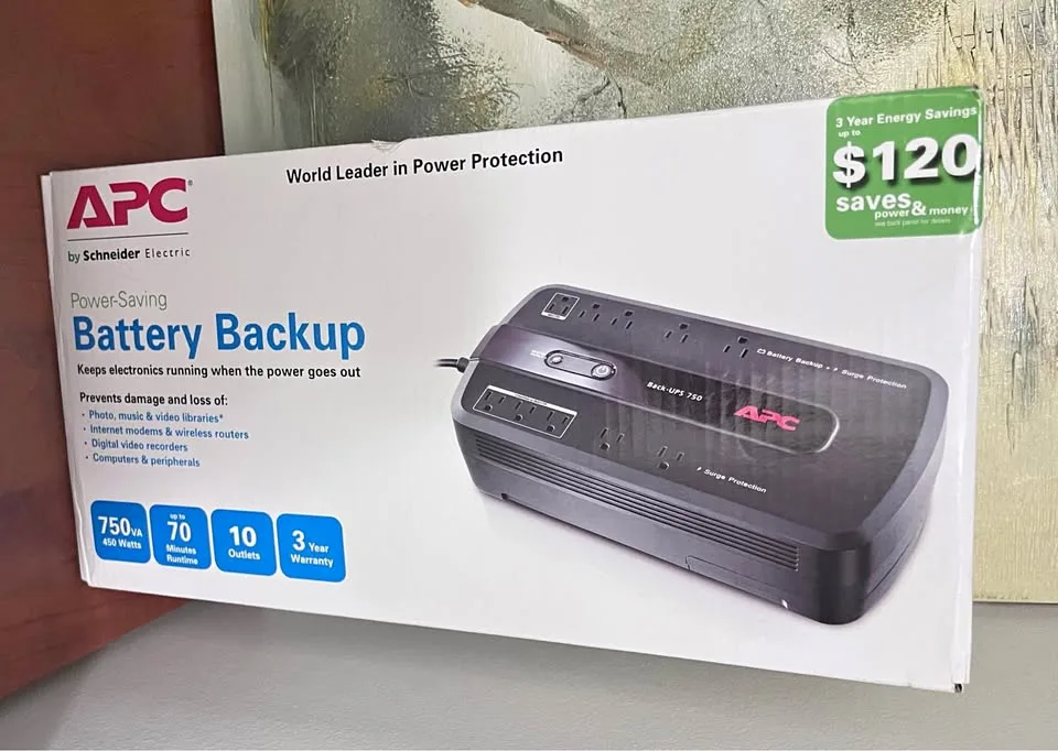 APC Back‑UPS 750 VA Battery Backup (BE750G) – Working Used thumbnail