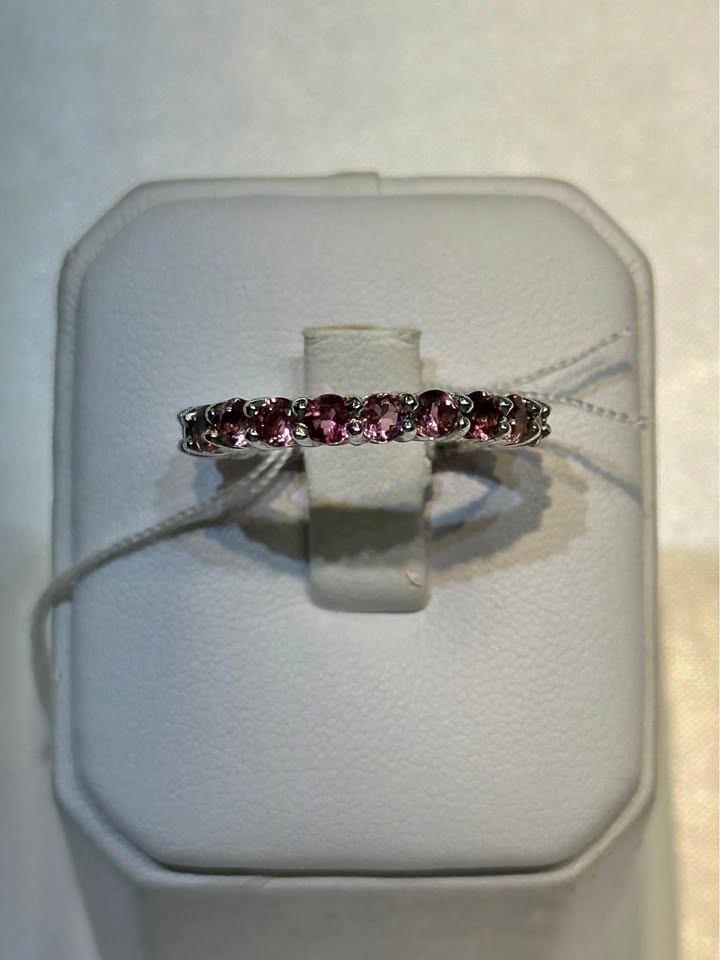 18k gold Birthstone Tourmaline Eternity ring - Size 6