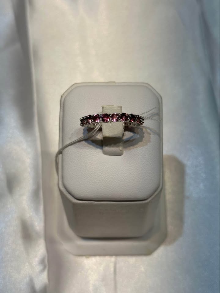 18k gold Birthstone Tourmaline Eternity ring - Size 6 - photo 2