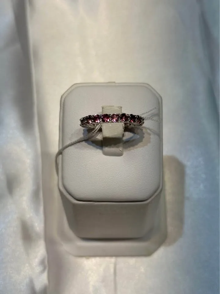 18k gold Birthstone Tourmaline Eternity ring - Size 6 image indicator(2)