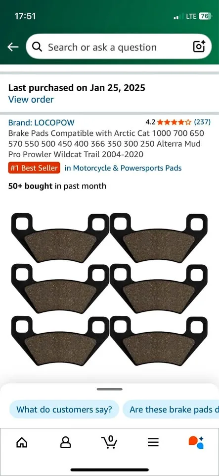 ATV Brake Pads