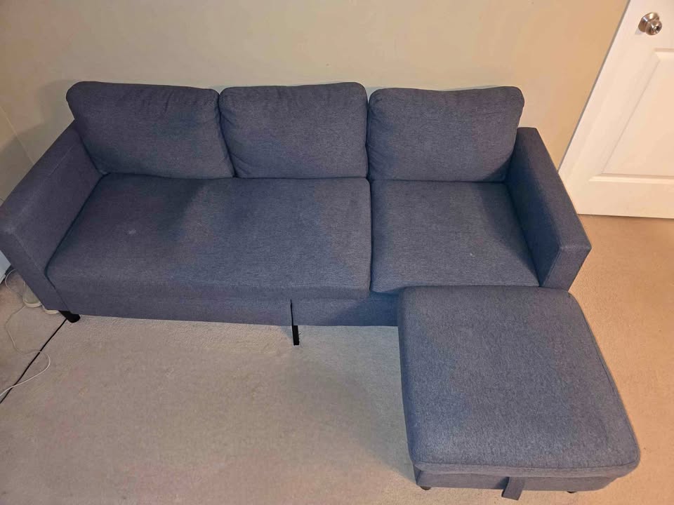 Modern couch with ottoman