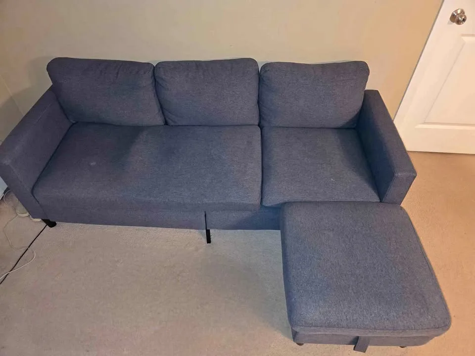 Modern couch with ottoman