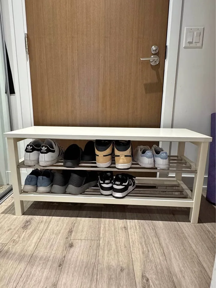 IKEA TJUSIG Shoe Rack – 108×34×50 cm (White)