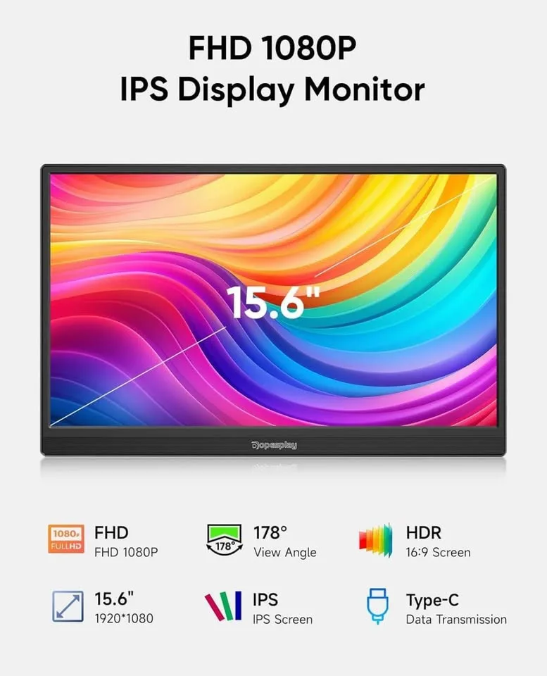 Brand New Dopesplay 15.6” Portable Monitor image indicator(4)