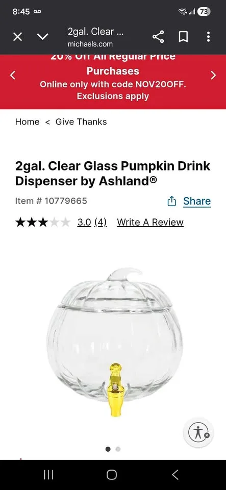 Pumpkin drink dispenser