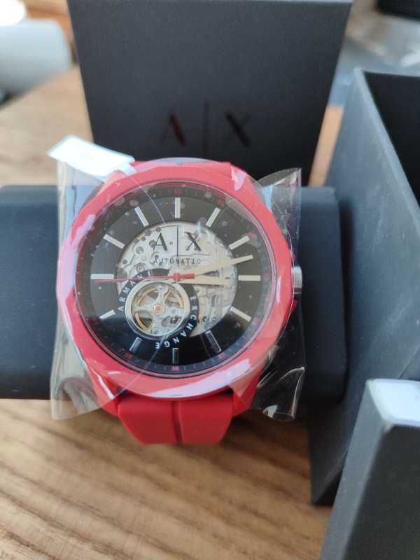 Armani Exchange Watch (skeleton,silicone band,with gift box) - photo 2