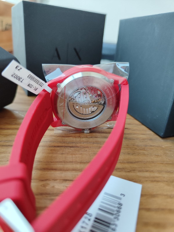 Armani Exchange Watch (skeleton,silicone band,with gift box) - photo 4
