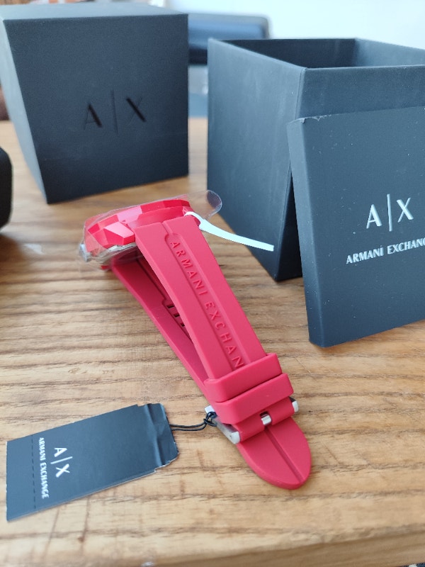 Armani Exchange Watch (skeleton,silicone band,with gift box) - photo 5