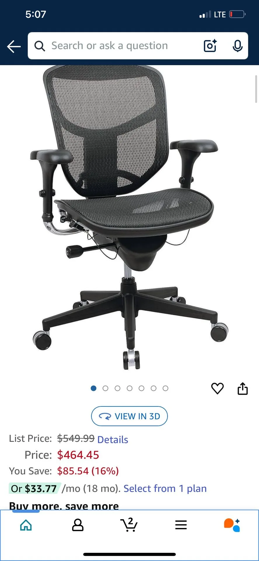 WorkPro Quantum 9000 Ergonomic Mesh Chair image indicator(2)