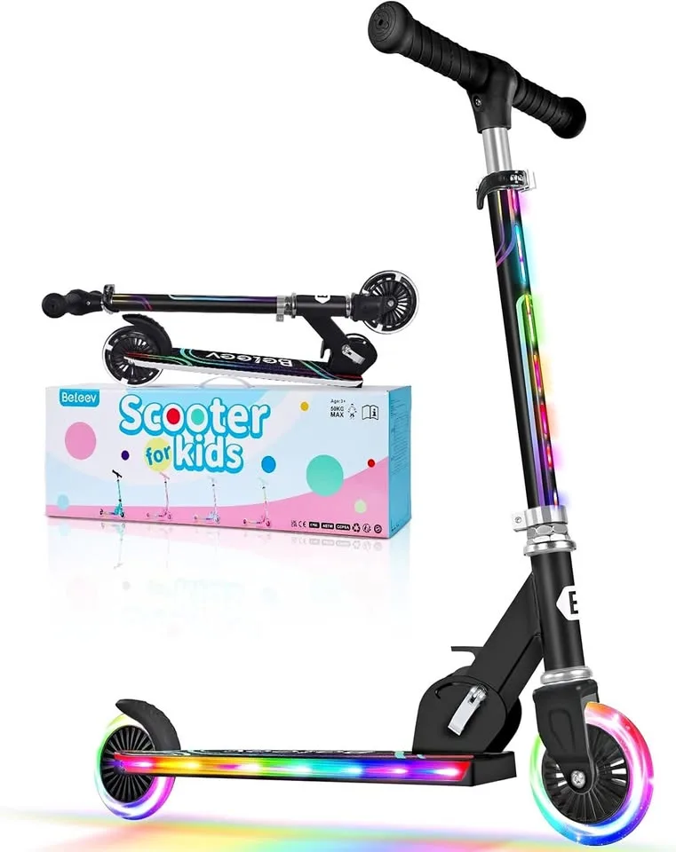 BELEEV V2 Scooters for Kids with Light-Up Wheels