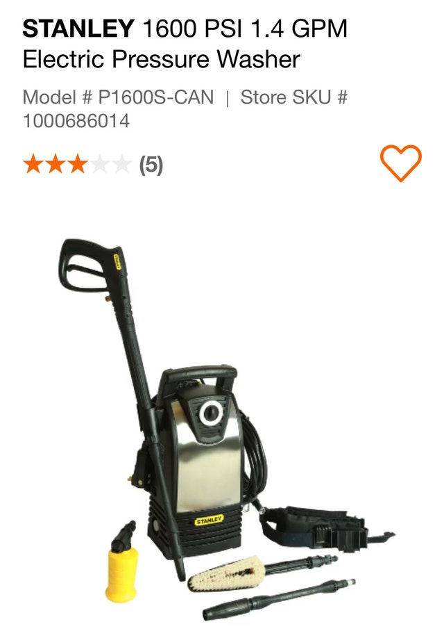 Stanley Electric Pressure Washer
