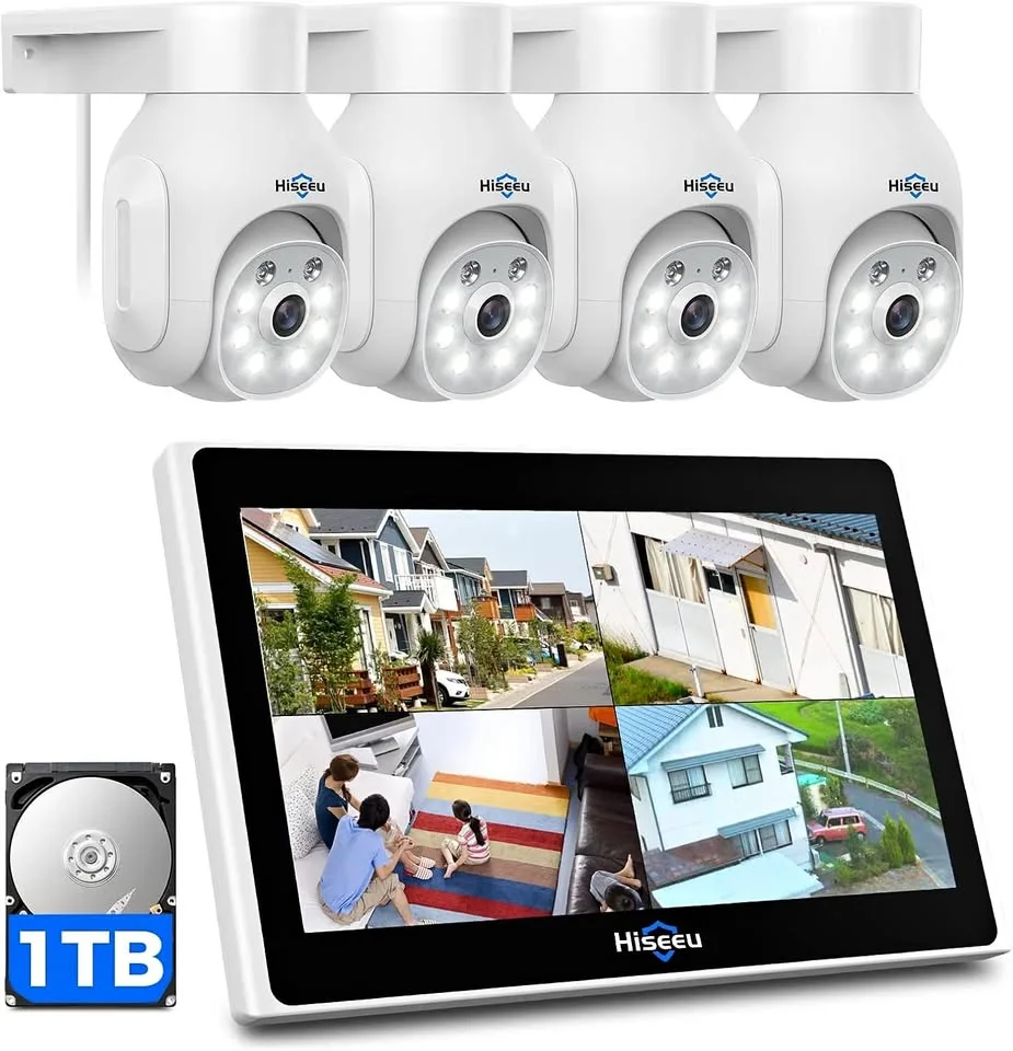 Hiseeu Wireless Security Camera System, 4PCS 5MP Outdoor Camera