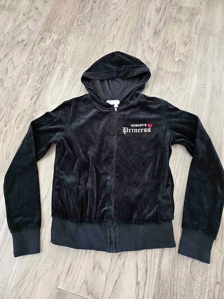 Girls velvet jacket - black