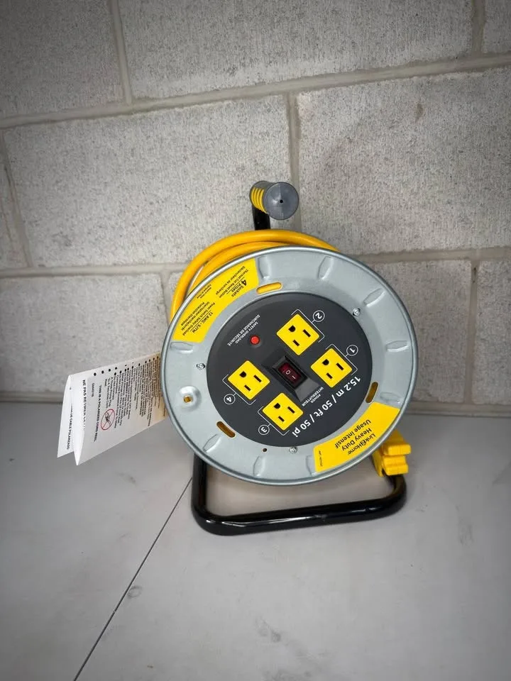 Link2Home 50 ft. 12/3AWG 13AMP Heavy-Duty Professional Cord Reel image indicator(2)