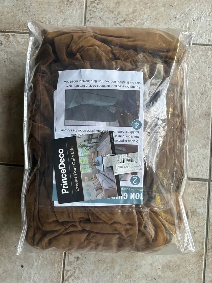 PrinceDeco Velvet Couch Covers (Large, Caramel) image indicator(7)