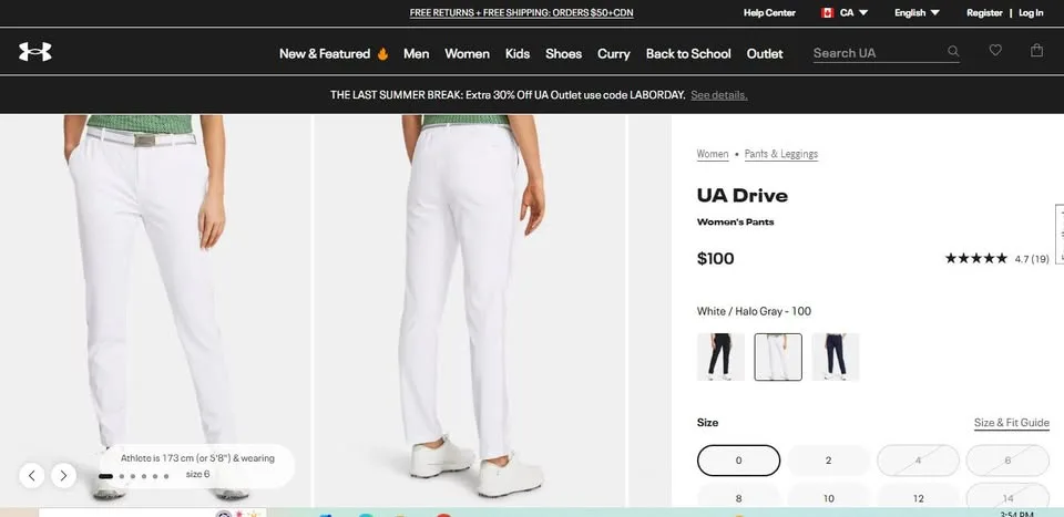 Under Armour UA Drive Women's Links Pants(Size 8) image indicator(3)