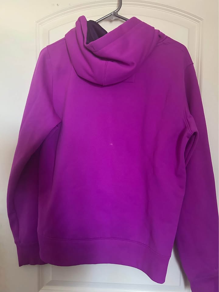 Under Armour Hoodie Womens L Semi-Fitted Purple Fleece Logo Cold - photo 2