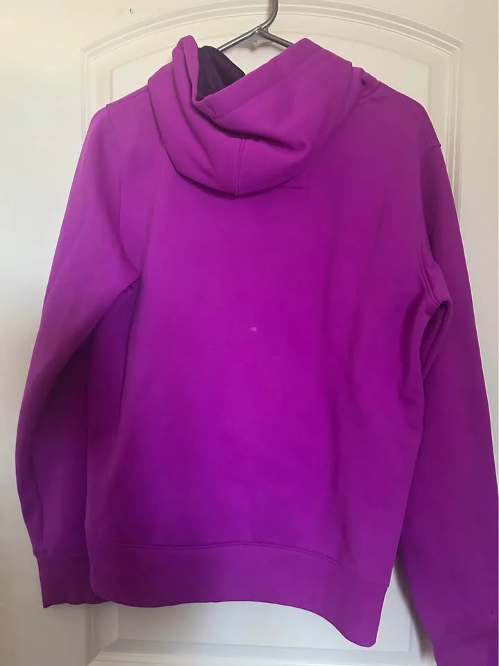 Under Armour Hoodie Womens L Semi-Fitted Purple Fleece Logo Cold image indicator(2)