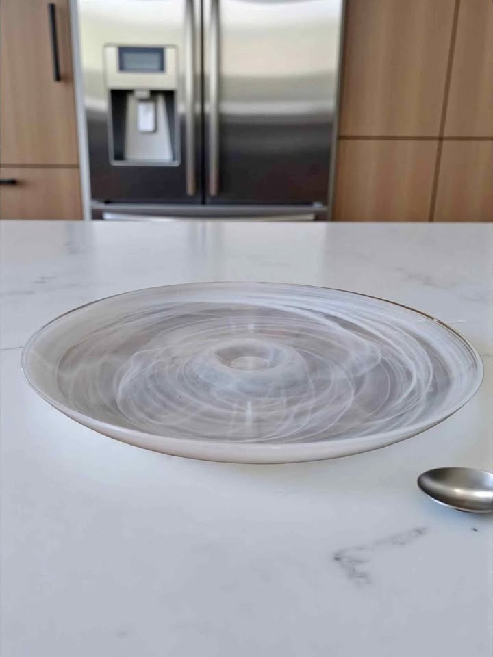 Exquisite  Alabaster White Glass Large Plate