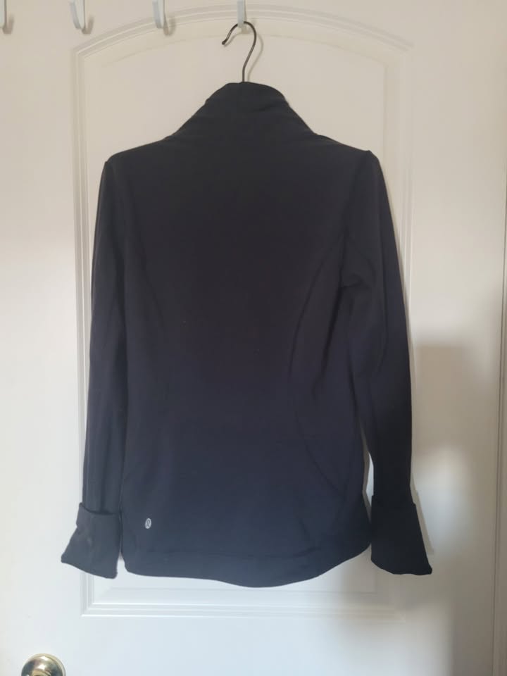 Lululemon Black Precision Jacket Asymmetrical Zipper Size 4 - photo 5