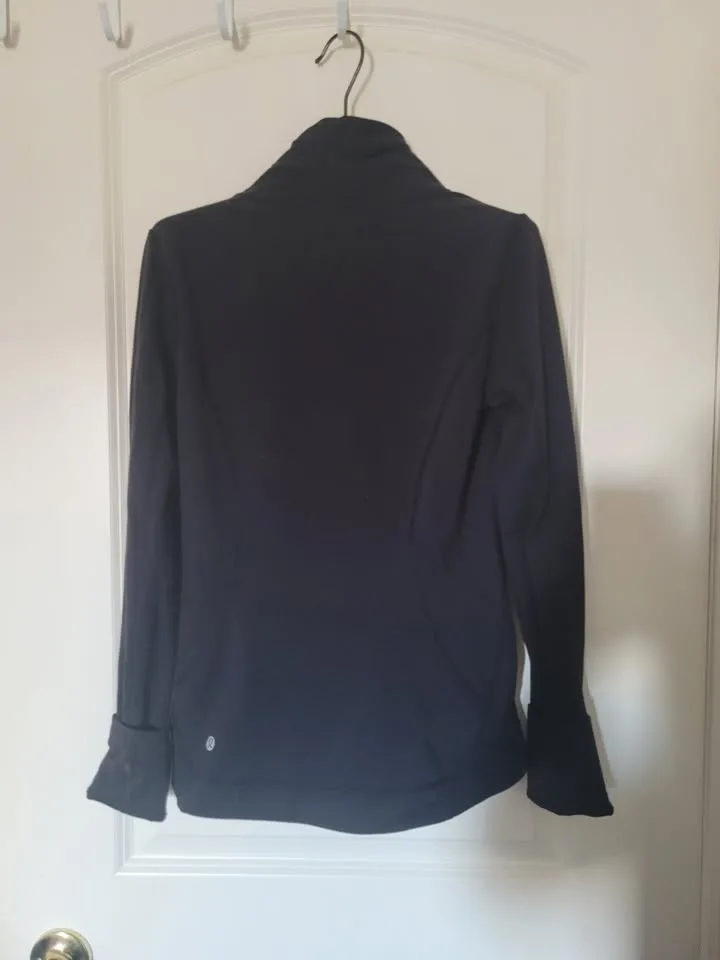 Lululemon Black Precision Jacket Asymmetrical Zipper Size 4 image indicator(5)