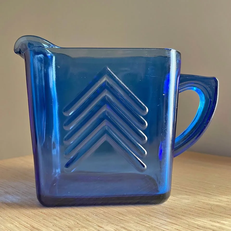 Vintage Hazel Atlas Chevron Creamer Milk Jug