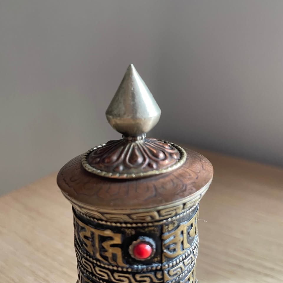 Vintage Brass Tibetan Prayer Wheel - photo 2