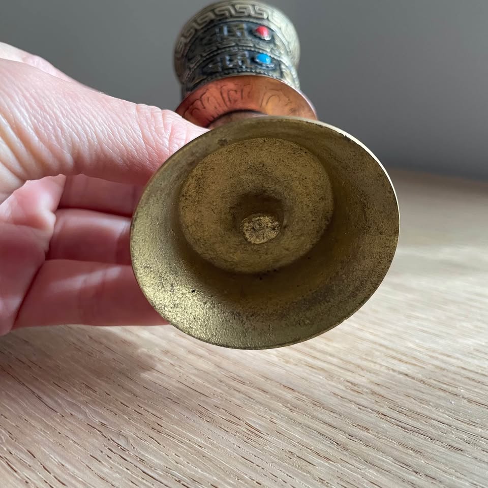 Vintage Brass Tibetan Prayer Wheel - photo 3