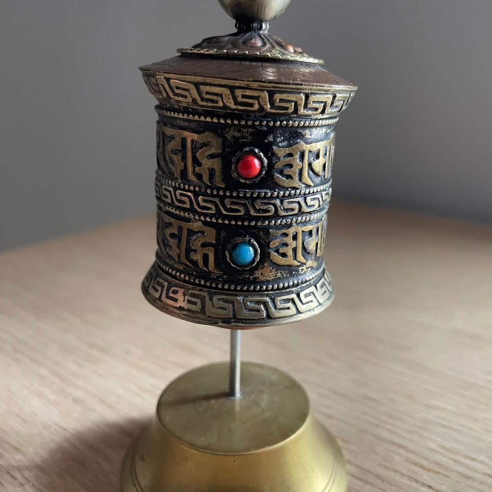 Vintage Brass Tibetan Prayer Wheel - photo 4