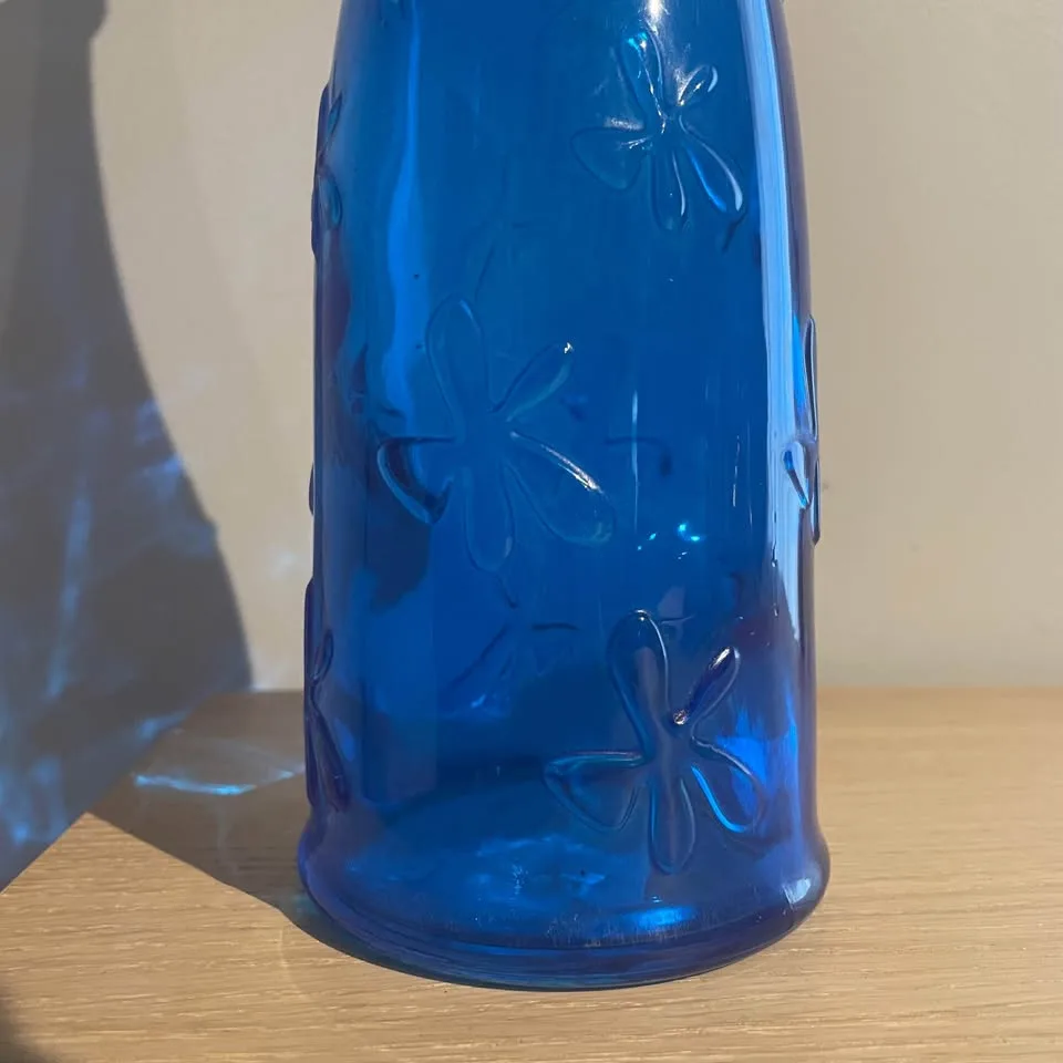 Vintage 90s IKEA daisy vase cobalt blue image indicator(2)