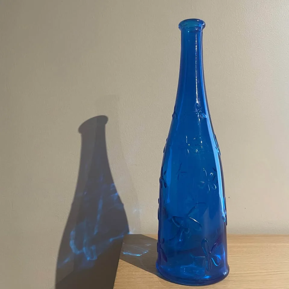 Vintage 90s IKEA daisy vase cobalt blue image indicator(3)