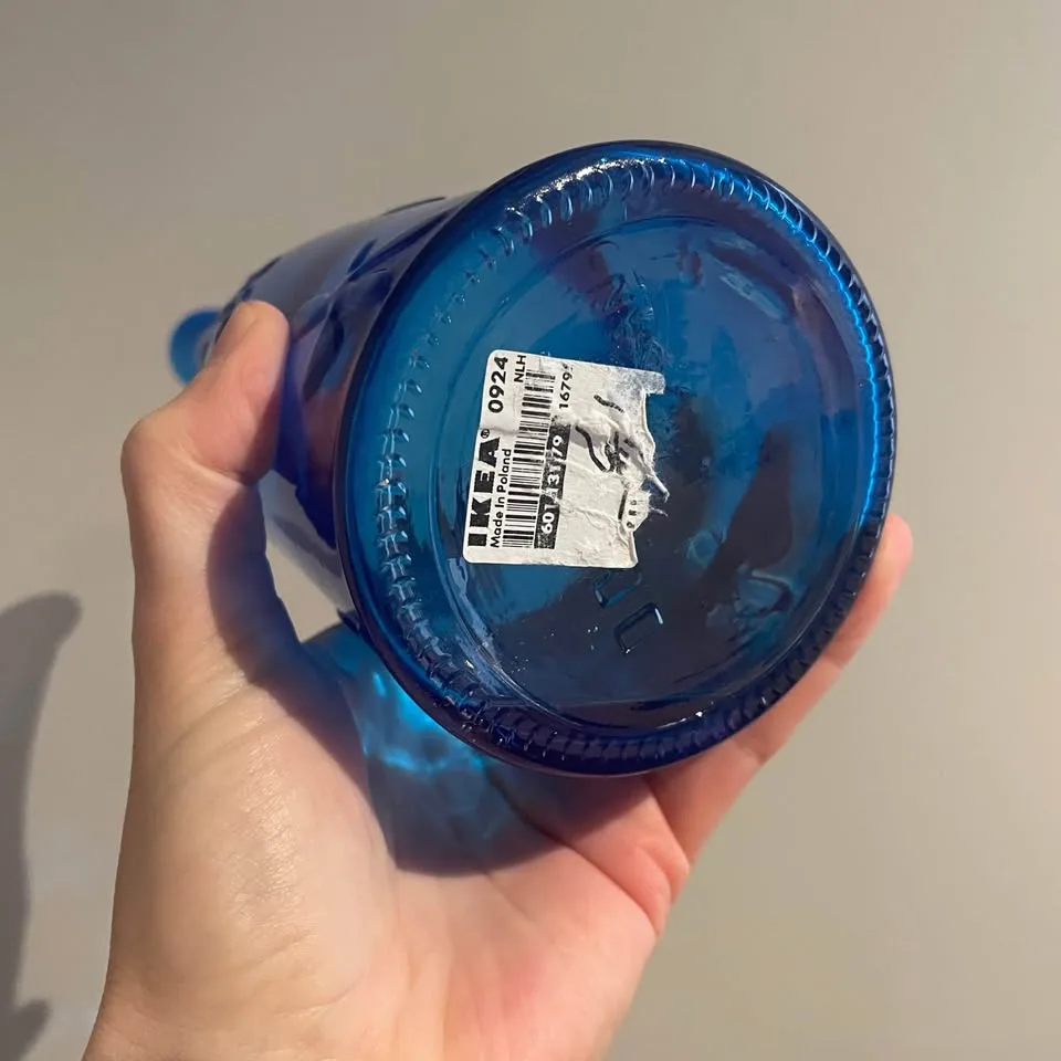 Vintage 90s IKEA daisy vase cobalt blue image indicator(6)