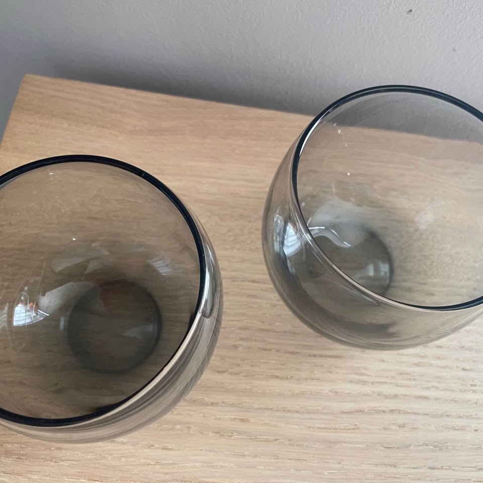 Vintage Ombre Grey Glass Tumblers - Heavy Base Drinkware - photo 3