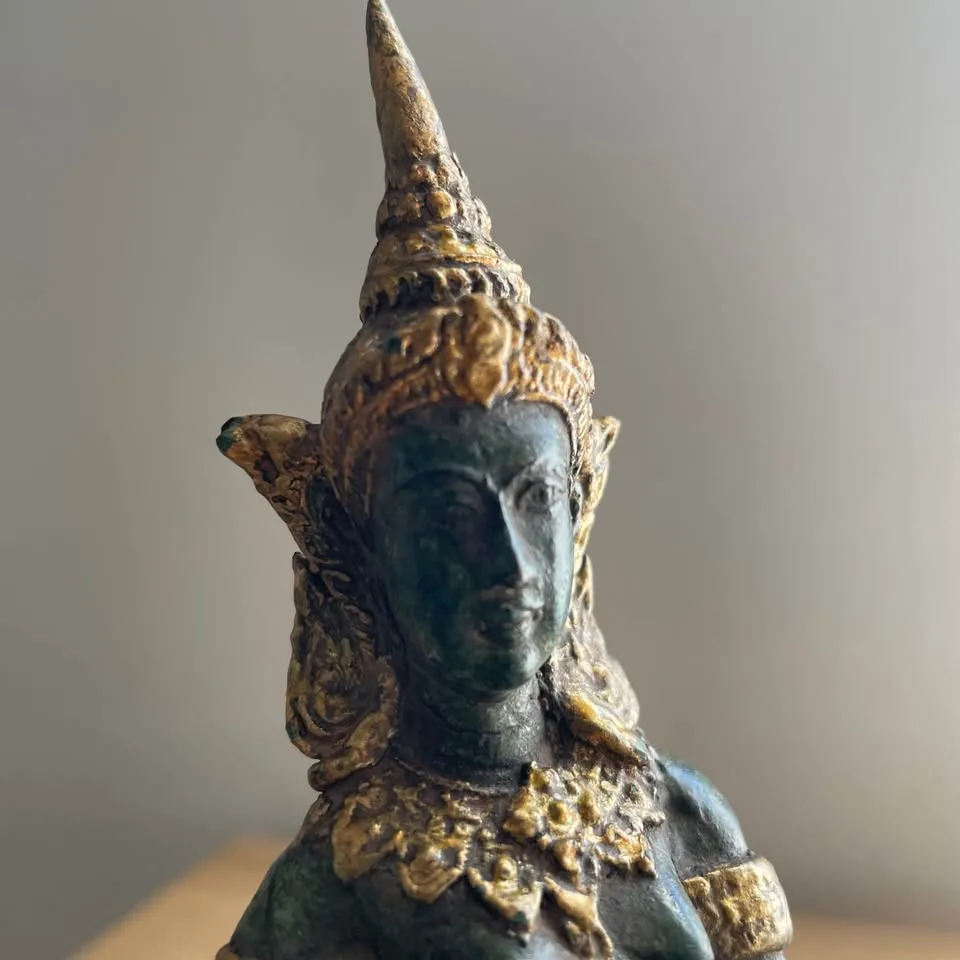 Vintage Thai Temple Musicians on wooden stands (Pair) image indicator(4)